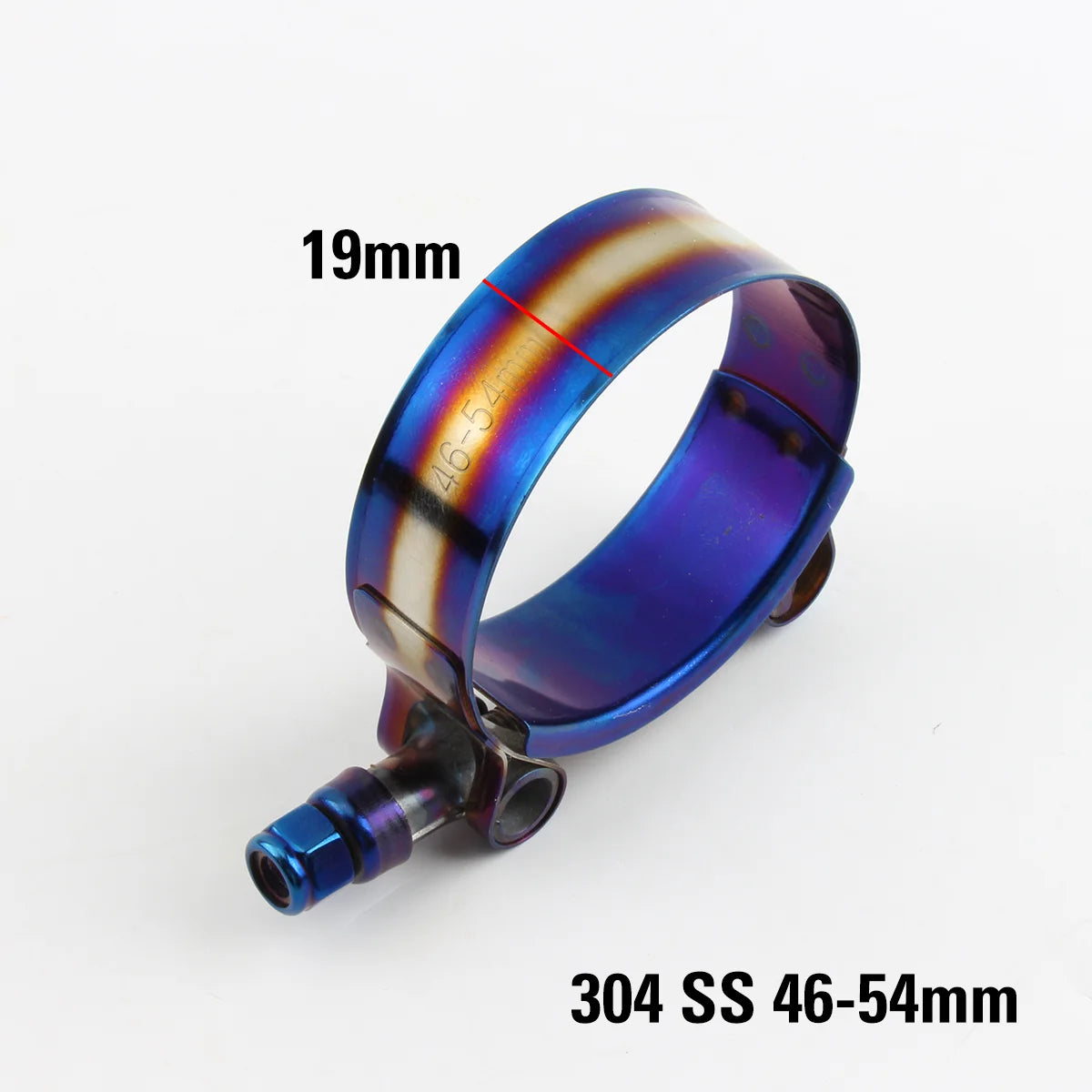 Stainless Steel Car Hose Clamp Kit 1.48" To 5.2" Universal T Bolt Style Adjustable Pipe Fix Clip 37mm To 130mm Hose Clamp Titanium Blue Style