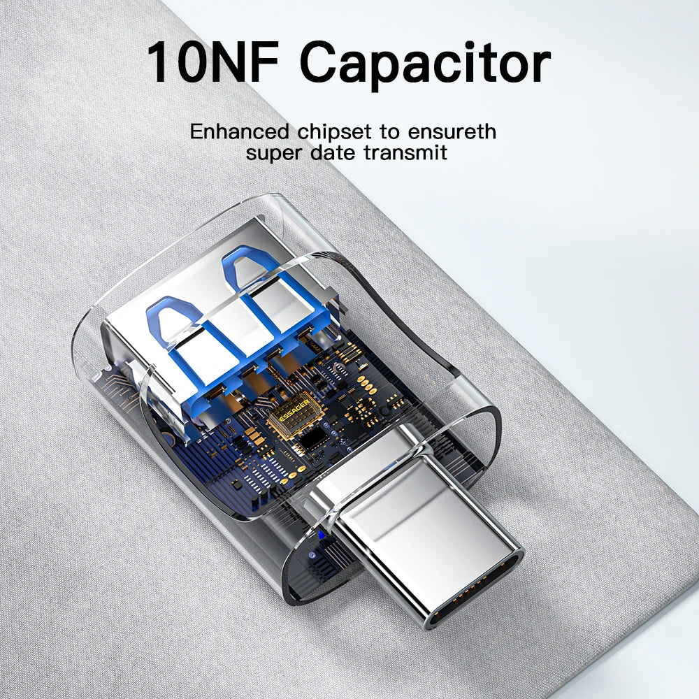 Essager USB 3.0 To Type C OTG Adapter USB A Type C Male To Micro Type C USB A Female Converter For Laptops