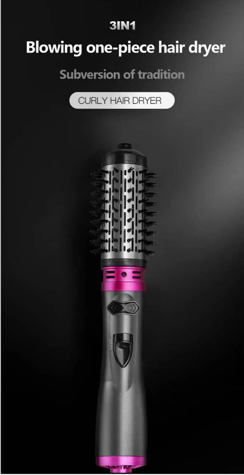 Multifunctional 3 In 1 Hot Air Brush Automatic Rotating Curler Round Rotating Rotating Hair Brush Hot Air Dryer Volumizer Styler