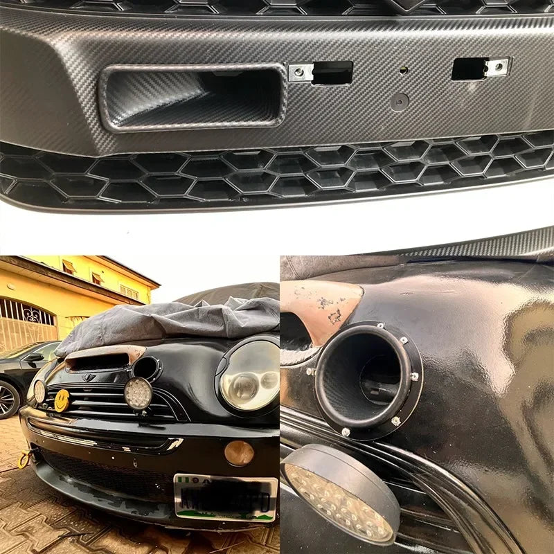 Functional Car Air Duct Front Bumper Cold Air Intake Duct ABS Universal