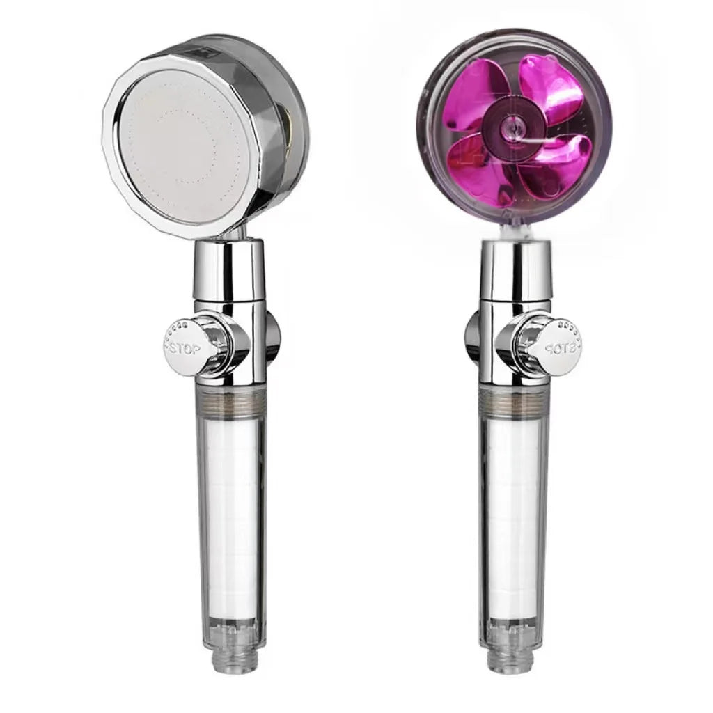 Shower Head 360 Degree Rotation Water Saving Flow Turbofan