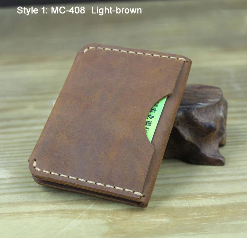 Luxury Handmade Genuine Leather Wallet Credit Card Holder Unisex