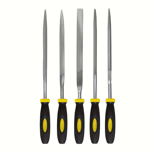 Premium Needle File Set - High-Carbon Steel Files with Non-Slip Ergonomic Handles for Precise Filing on Wood, Plastic, Model