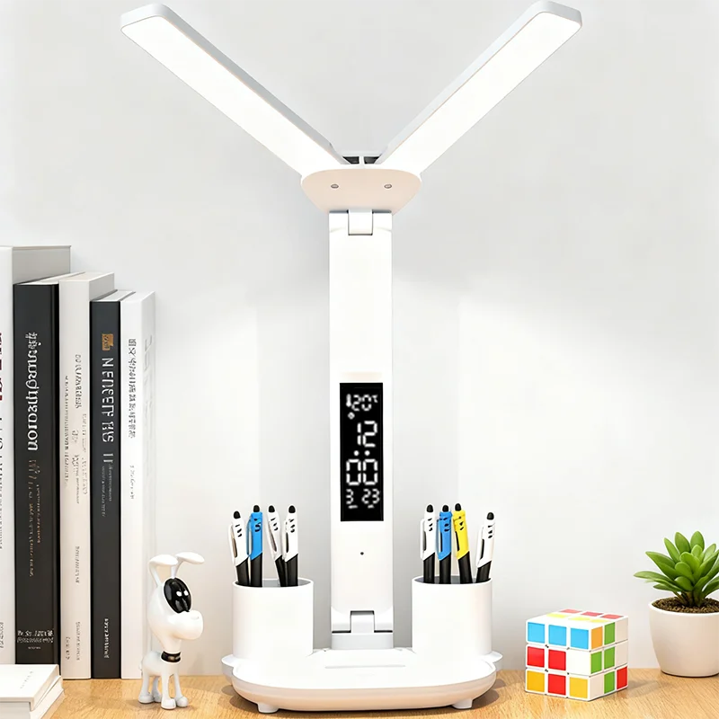 Best selling Desk lamp student special dormitory desk eye protection lamp homework writing lamp study lamp cute clock bedside lamp charging