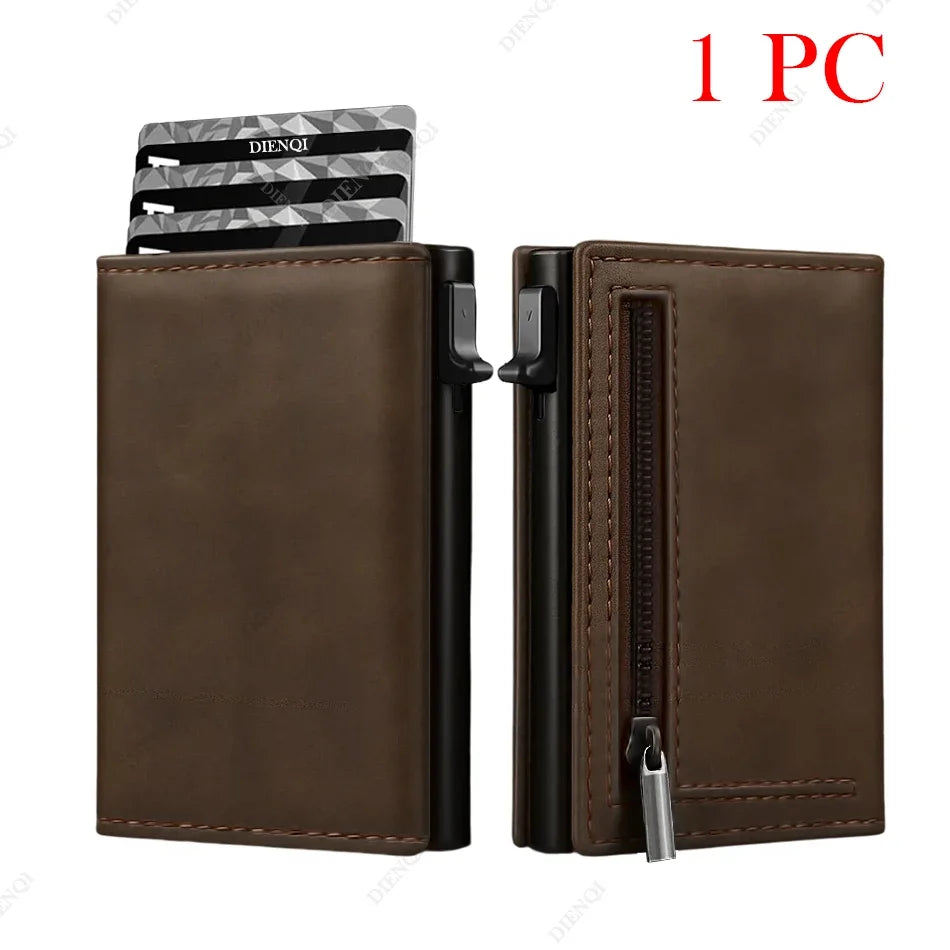 RFID Wallet Credit Card Holder Luxury with Zipper Unisex