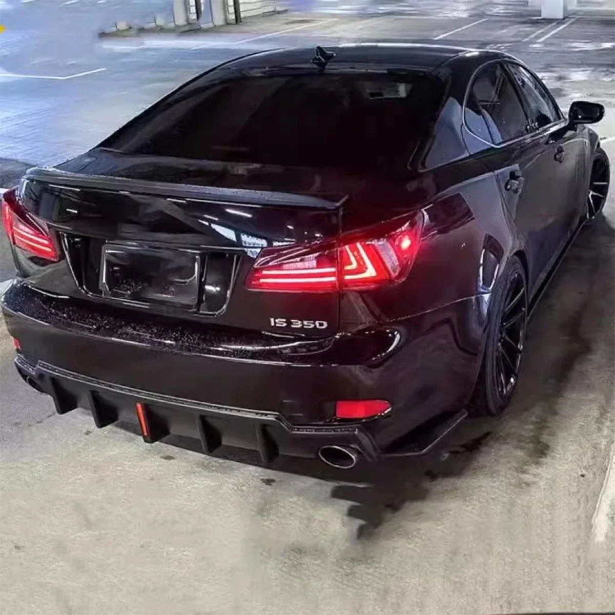 IS250 IS300 IS350 2006-2012 Rear Bumper Diffuser With Pilot Led Light Tail Lip Spoiler Splitter Car Auto Accessory