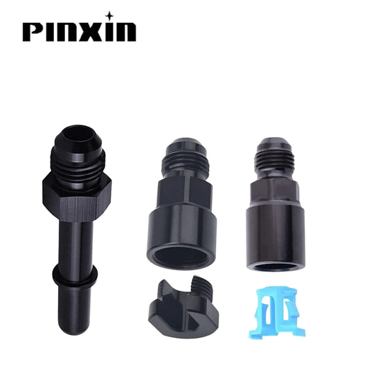 1Pcs Quick Connect 6AN AN6 Male To 3/8", 5/16" AN8 8AN Quick Disconnect Male Push On EFI Fitting Fuel Adapter Aluminium Black