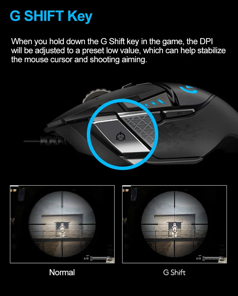 Logitech G502 HERO G502X PLUS Gaming Mouse RGB Ergonomic Adjustable Weight High Performance  E-Sports Gaming Mouse For PC Gamer