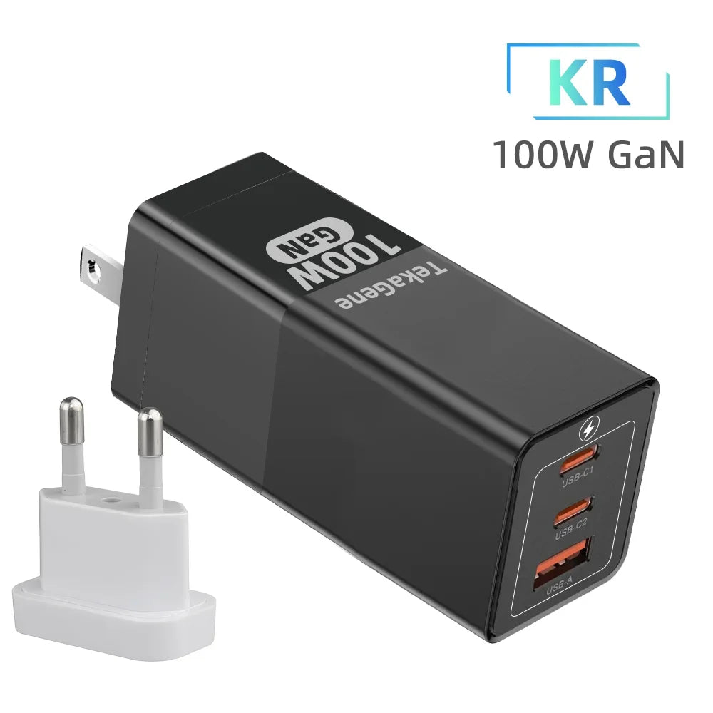 PD 100W GaN Charger USB Type C Fast Charger With Quick Charge 4.0 3.0 USB Phone Charger For iPhone 16 Pro Max Galaxy S24 Laptop