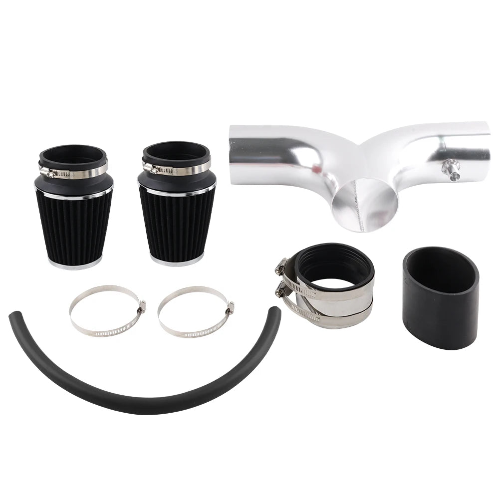 QT 99-04 Dual Twin JEEP Grand Cherokee 4.7L V8  Cold Air Intake Kit + Filter For 00-02 Dodge Durango with 3.7L V6/4.7L V8