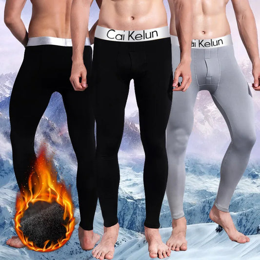Men's Thermal Tight Sports Pants Slim Pants Autumn And Winter Thermal Pants Plush High Stretch Quick Drying Compression Pants