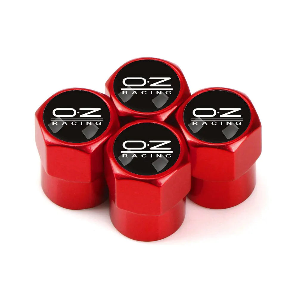 Valve Caps 4PCS Universal Car Valve Caps Bike Bicycle Truck Motor Accessories Auto Wheel Tire Valve Tyre Air Case For OZ Racing Car Styling