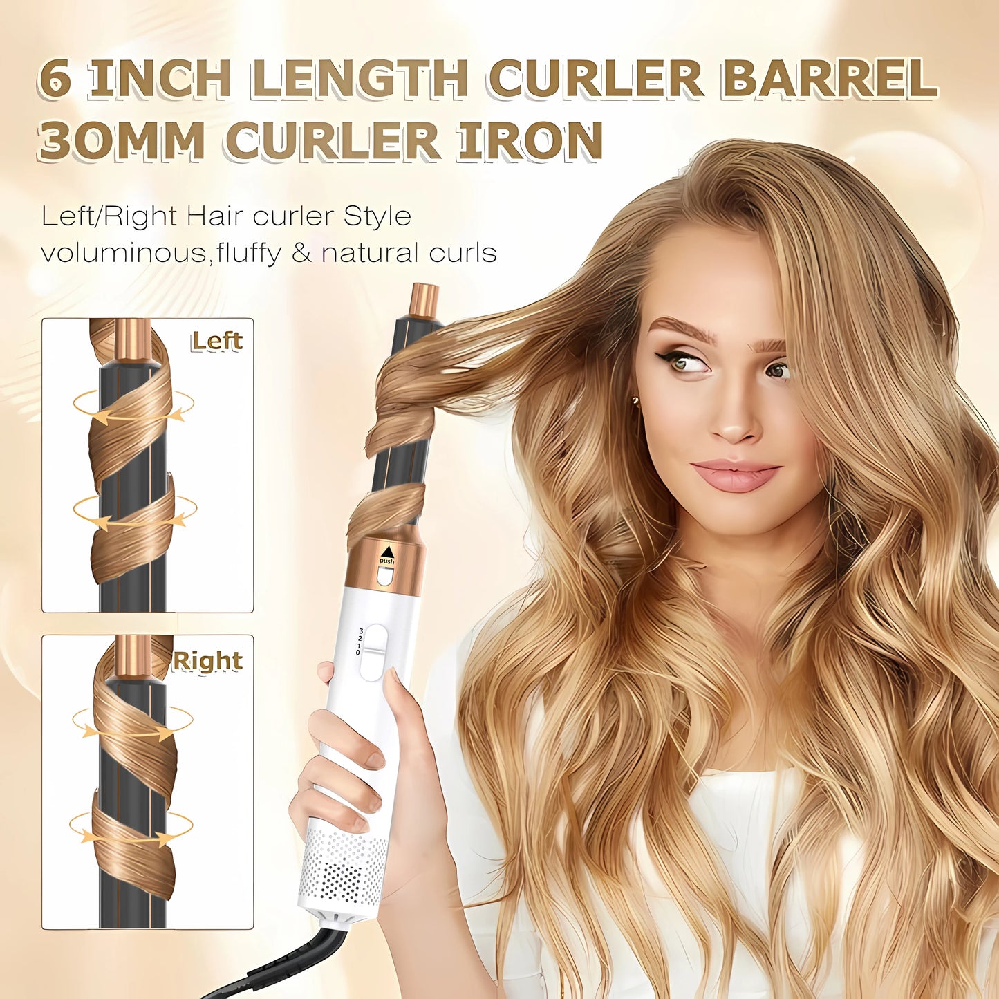 Professional Air Hair Styler 5 In 1 Low Noise Hair Curling Straightening Hair Drying 1000W Hot Air Brushes