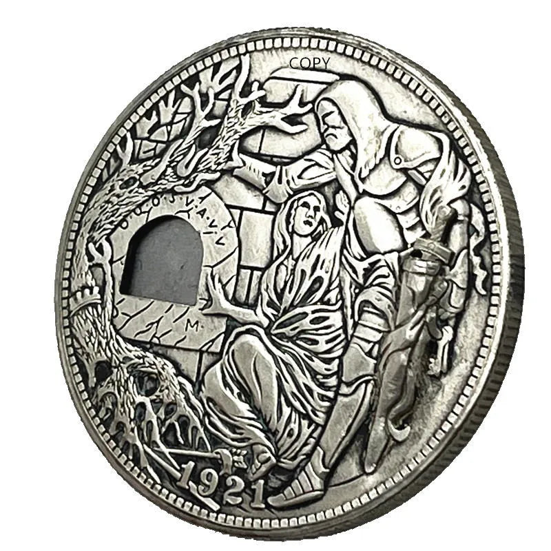Movable Mechanism Holy Grail Coin Hobo Nickel Morgan Dollar Roman Booteen