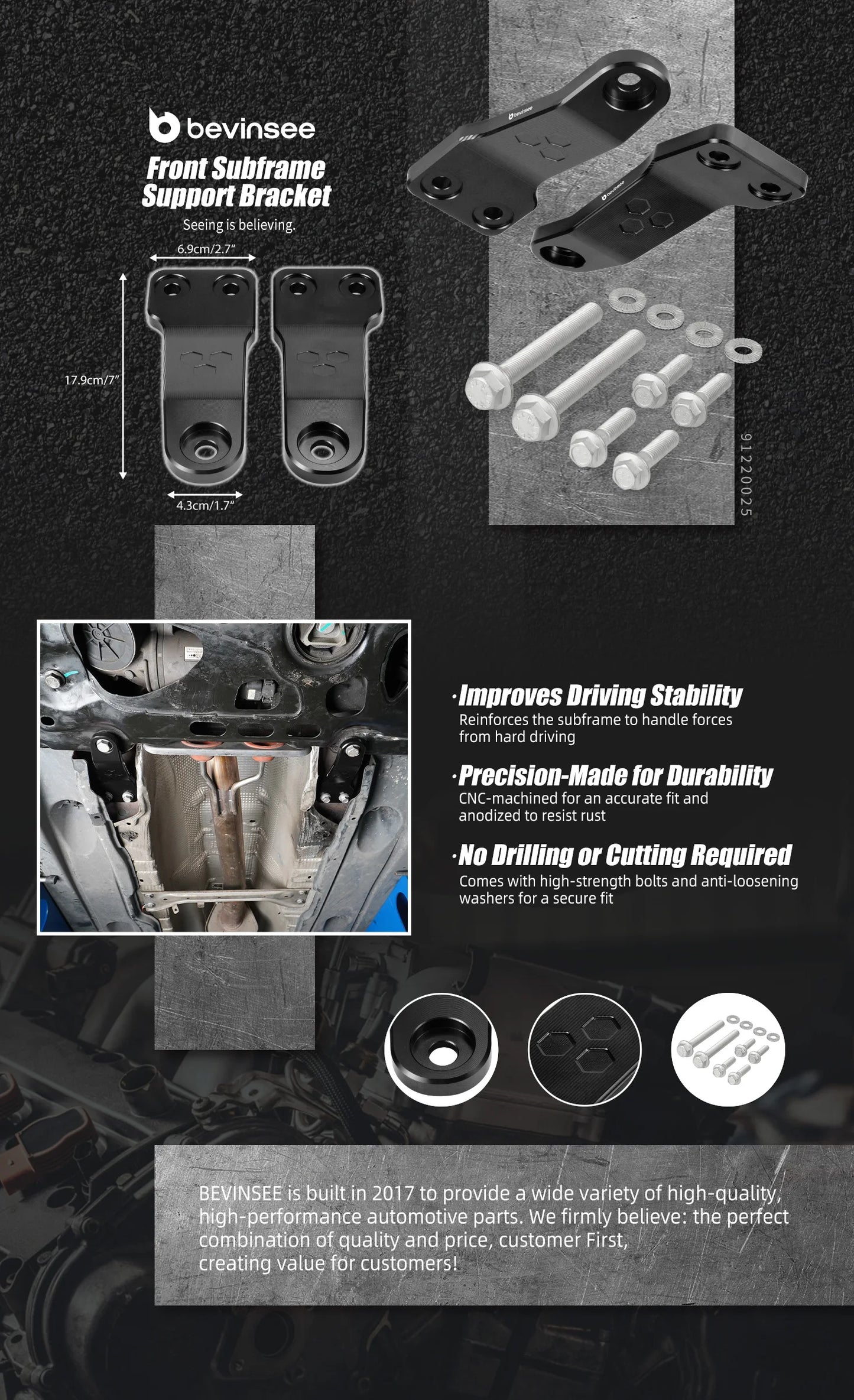 Front Subframe Brace for Audi A3 8V S3 TT for VW for Golf 7/8/7.5 GTI R for Tiguan MK2 for SEAT/Cupra Leon 3/4 for Skoda Octavia