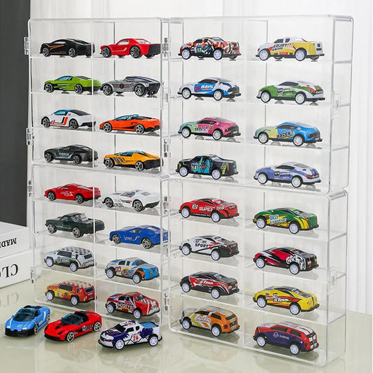 1:64 matchbox wheel toy car display box can hold 32 toy car storage box, transparent display box