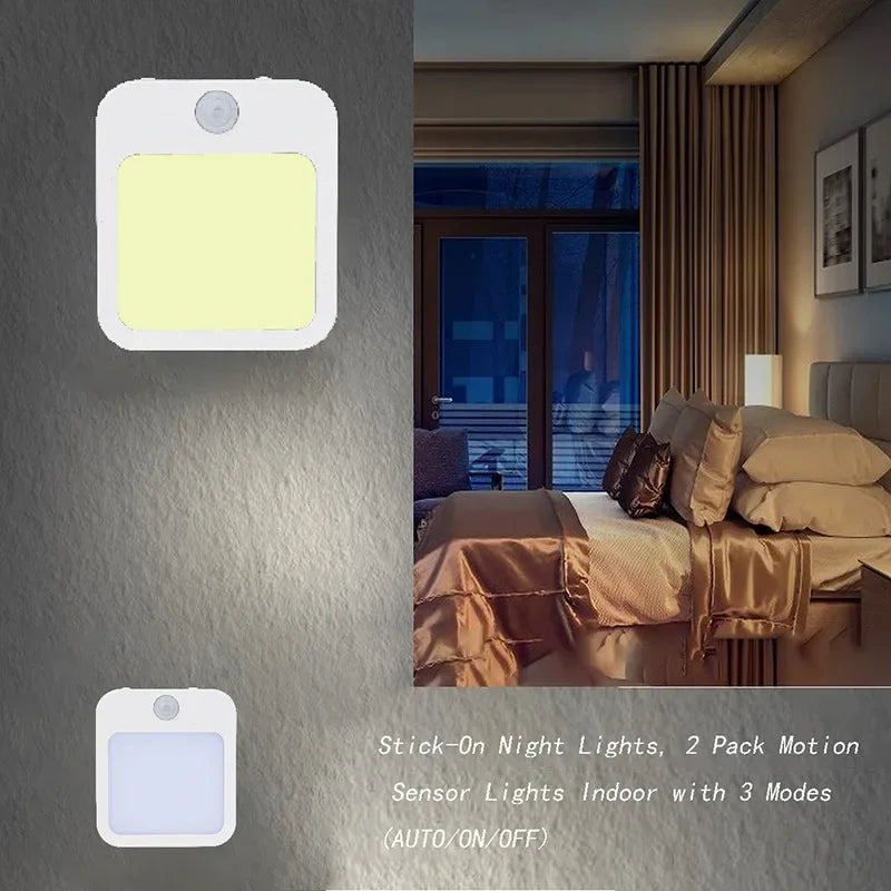 Night Light Motion Sensor With LED Light EU Plug Lamps