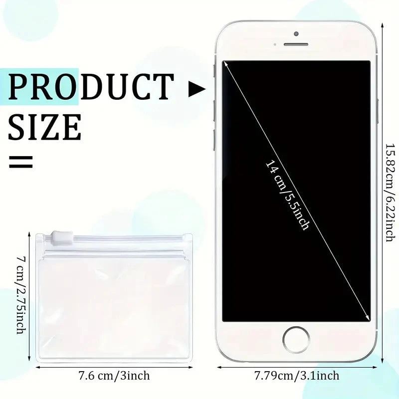 5pcs Self-Sealing Reusable Pill Pouch for Travel Medication and Small Items