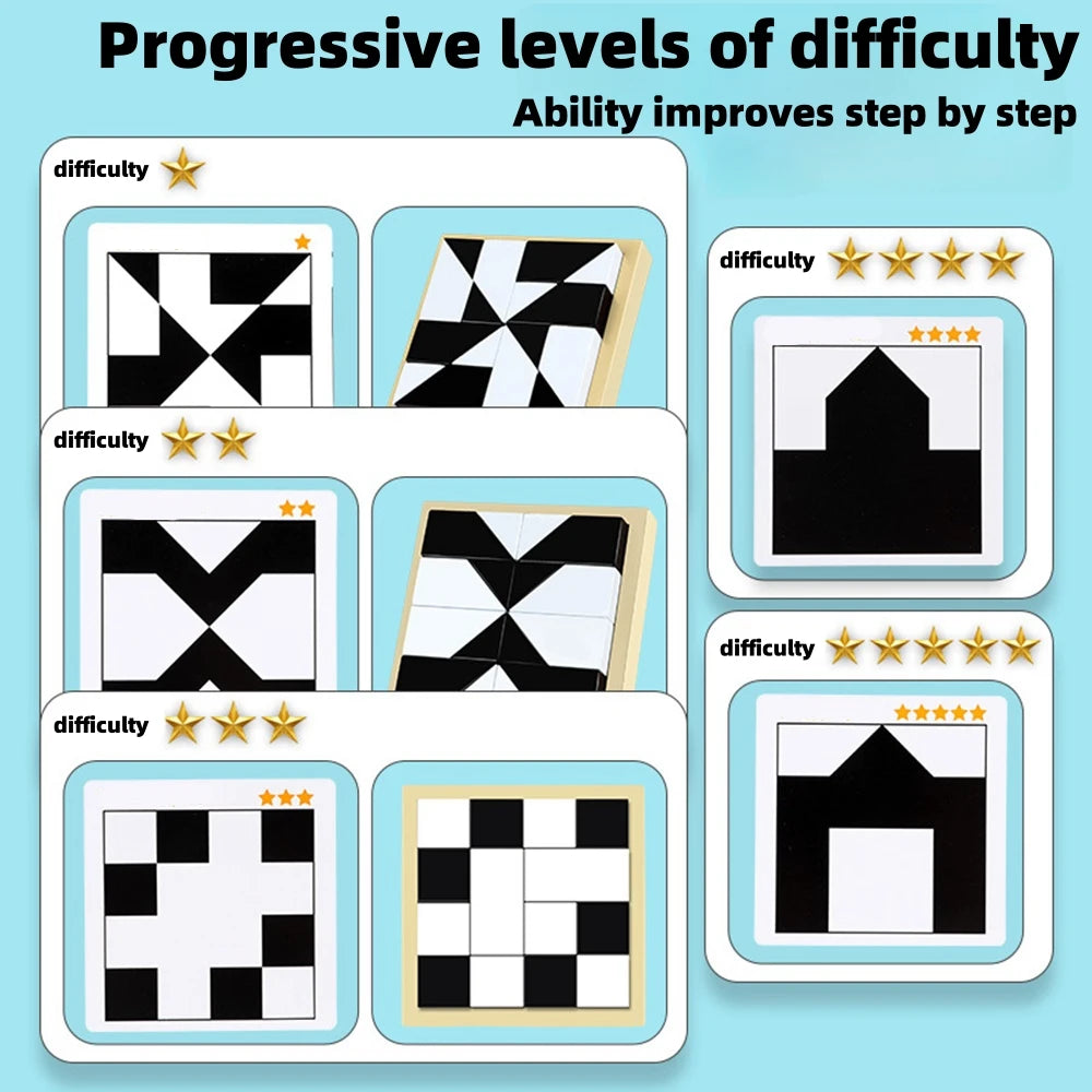 Educational hidden building block puzzle toys spatial thinking imagination ability training parent-child interactive game