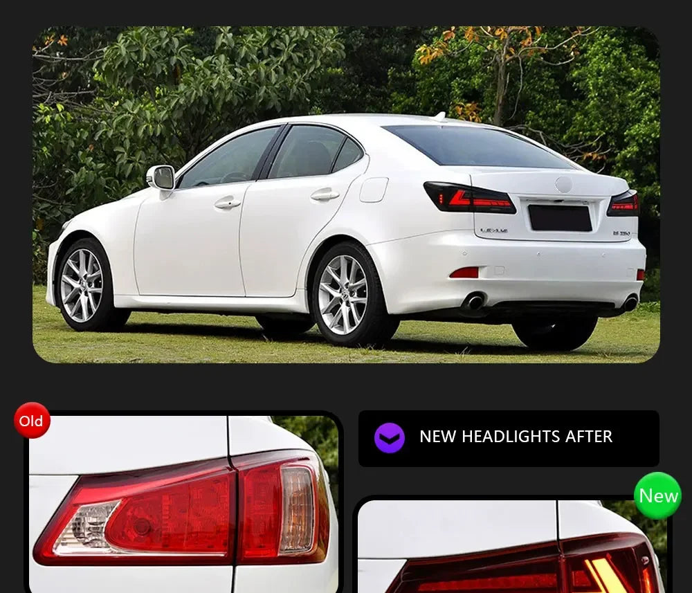 Lexus IS IS250 Taillights 2006-2012 Upgrade Modified to New DRL Dynamic Turn Signal LED Taillight