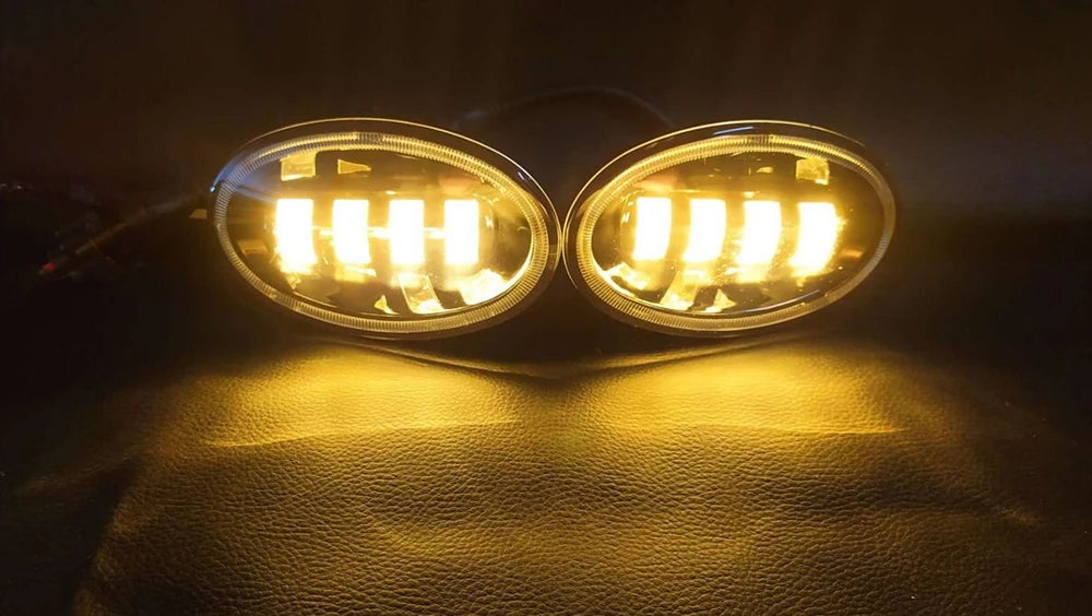 2x Front Full LED Fog Lights with Cut-Line Lens White / Yellow Color Fog Lamp for Honda Stream RSZ RN6 07.2006 2007 2008 05.2009