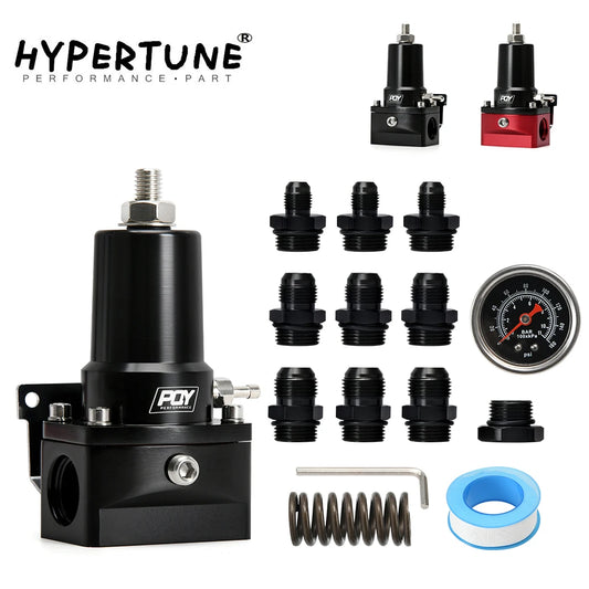Fuel Pressure Regulator 30-140PSI Adjustable Pressure Range 10AN Feed Ports & 10AN Return Port With 0-160PSI Gauge Set