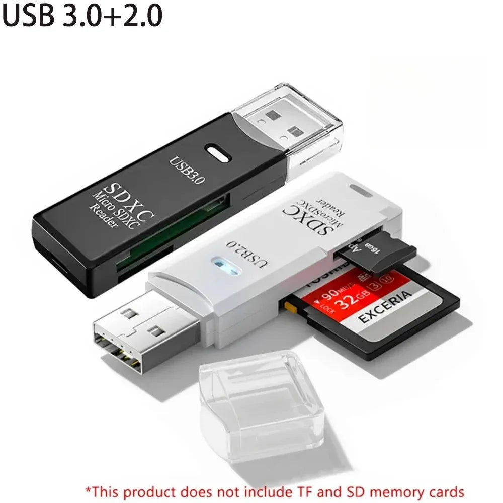 Multi Functional 2 In 1 High-speed USB 3.0/2.0 Card Reader Supports TF+SD