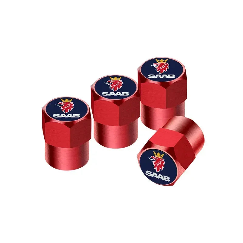 4PCS Car Tire Wheel Stem Air Valve Caps Covers For SAAB 9-4X 9-7X 9-3 9-5 9-2X 9-X