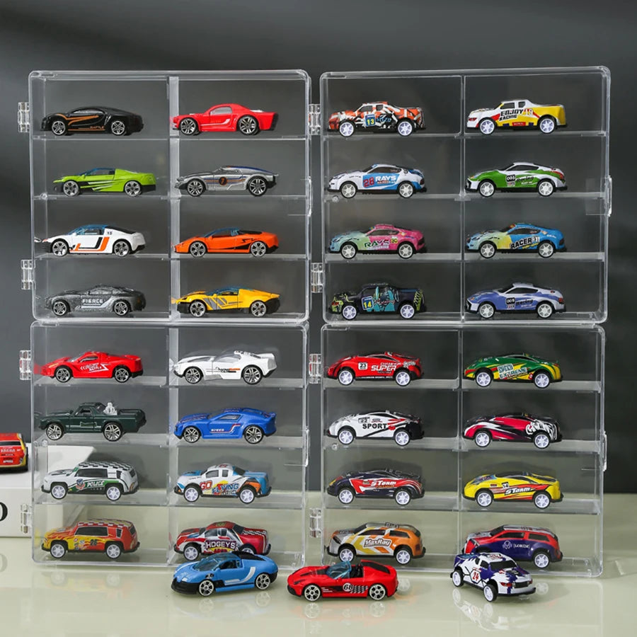 1:64 matchbox wheel toy car display box can hold 32 toy car storage box, transparent display box