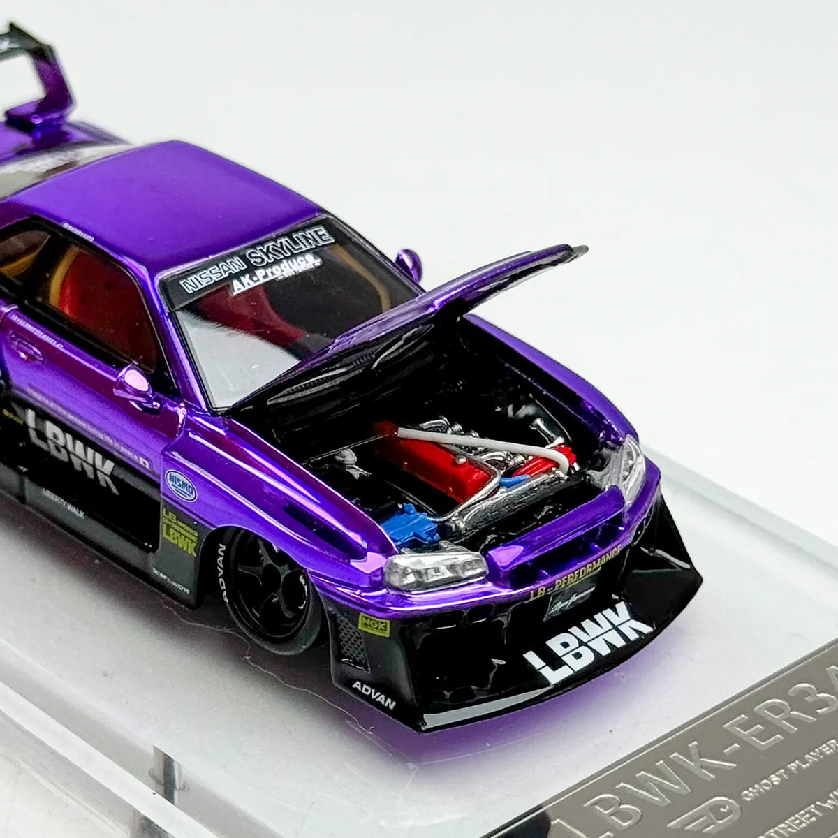 1/64 Skyline Gtr Er34 LBWK Purple Diecast