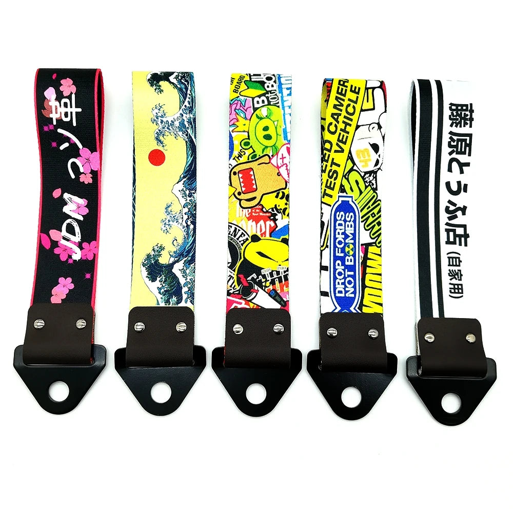 Tow Strap JDM Racing Car styling Car Ropes Hook Individual Decoration Hokkaido Towing Strap Initial D Tow Strap Auto Accessories