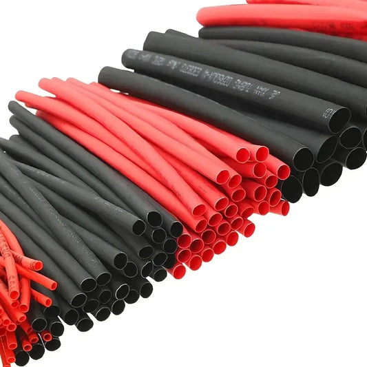 127PCS Black Red Heat Shrink Tubing 2:1 Assortment Polyolefin