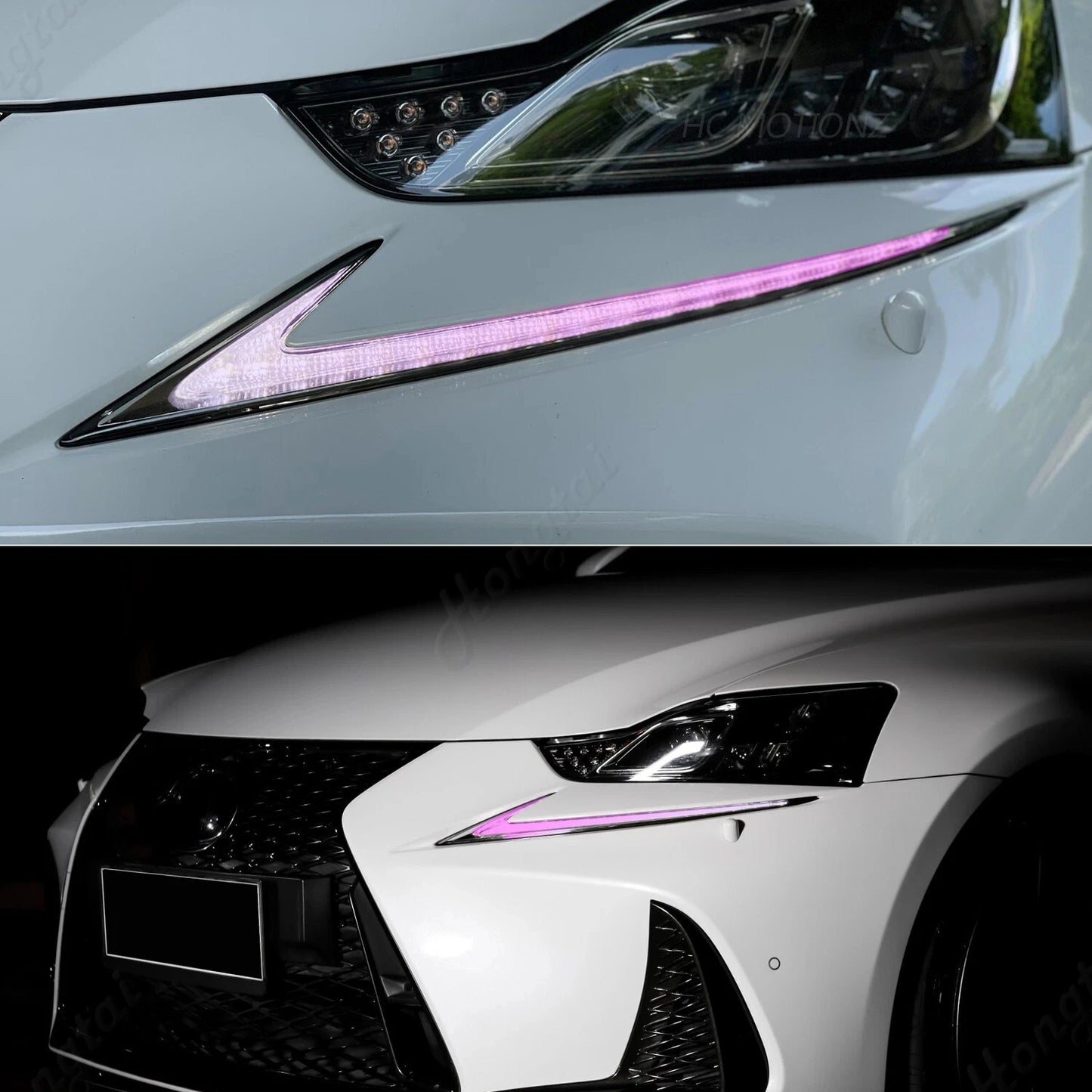 Pair RGB LED Daytime Running Light For 2013-2016/2017-2021 Lexus IS250/350/300 Start - UP Animation With Sequential Signal OLED