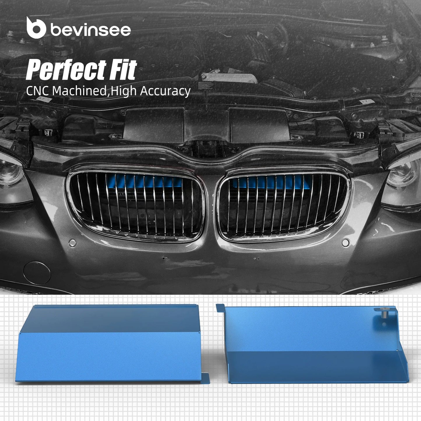 QT BEVINSEE Aluminum Air Intake Scoops For BMW 3 Series E92 323i 325i 328i 330i 335i 335d 2010-2013, Not for M3