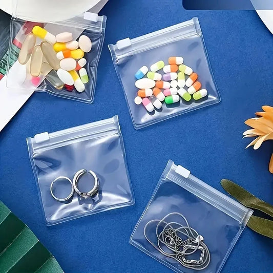 5pcs Self-Sealing Reusable Pill Pouch for Travel Medication and Small Items