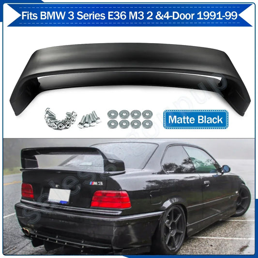 Spoiler M3 GT Style Rear Trunk Spoiler Wing Glossy black for BMW 3-Series E36 1991-1998