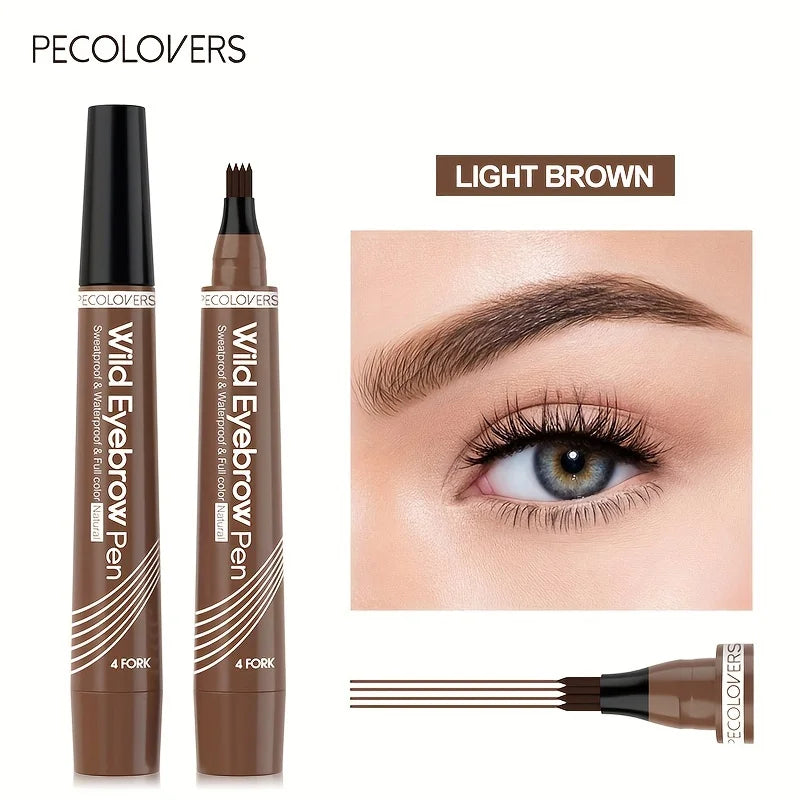 6 Colors 1pc Eyebrow Pen Waterproof 4 Split Tip Eyebrows Pen Eyebrow Tattoo Pen