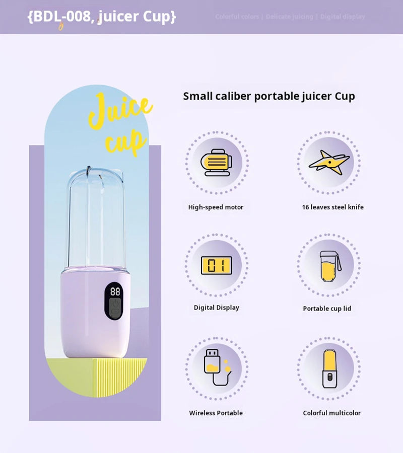 Portable Blender USB Rechargeable Cordless Mini Juicer Mixer