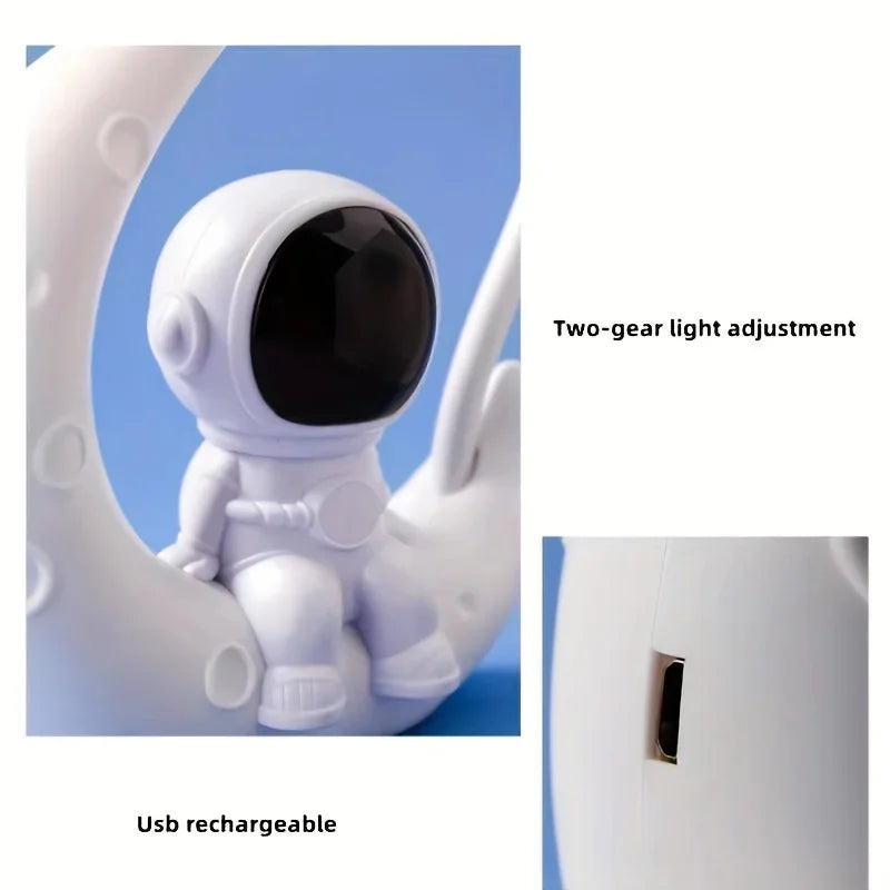 Creative Moon Astronaut Nightlight, LED Small Desk Lamp