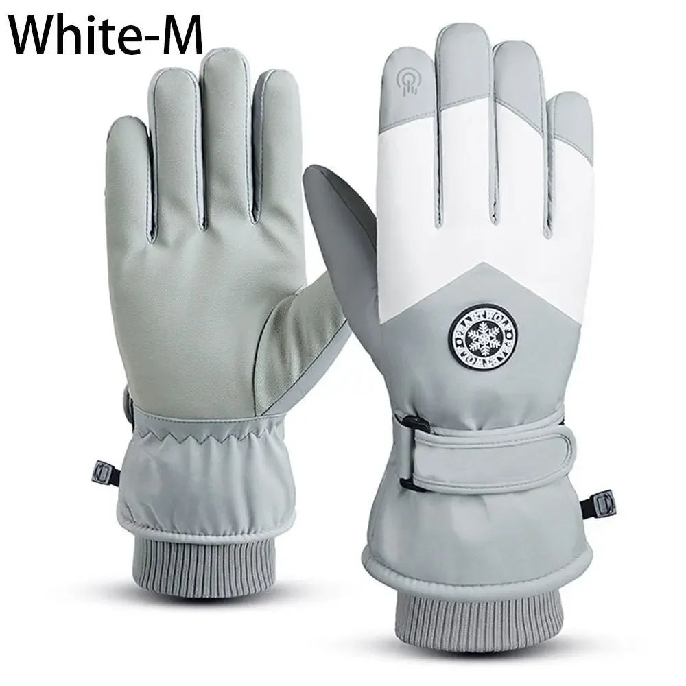 Winter Snowboard Ski Gloves PU Leather Non-slip