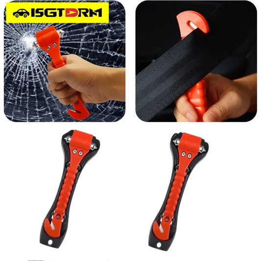 Car Safety Hammer Seat Belt Cutter 2-in-1 Emergency Break Window Glass Punch Survival Life Rescue Tools