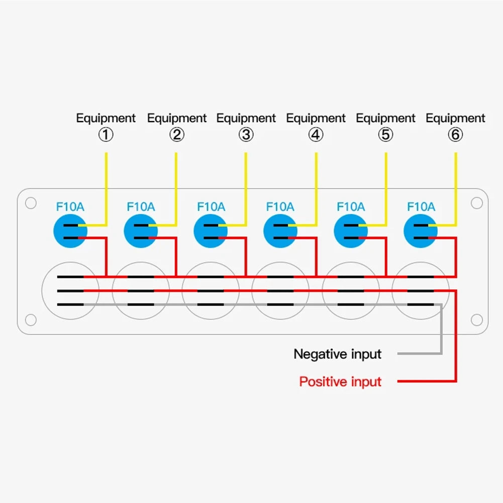 3 Gang/6 Gang Toggle Switch Panel 12V/24V On/Off Rocker Toggle Switch with 10A Fuse Racing Cars RV Camper Marine Boat Yacht
