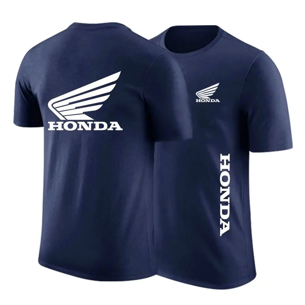 Honda Fashion New Summer Honda Car Logo Custom Crew Neck Punk Comfortable Printed Short Sleeve Casual Sweatshirt T-Shirt