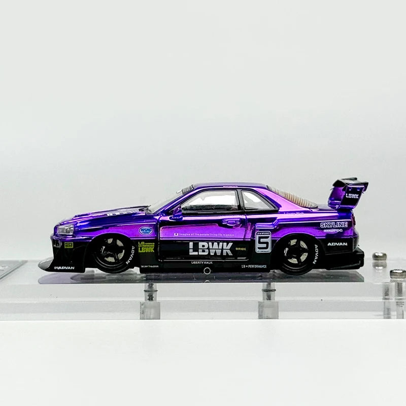 1/64 Skyline Gtr Er34 LBWK Purple Diecast