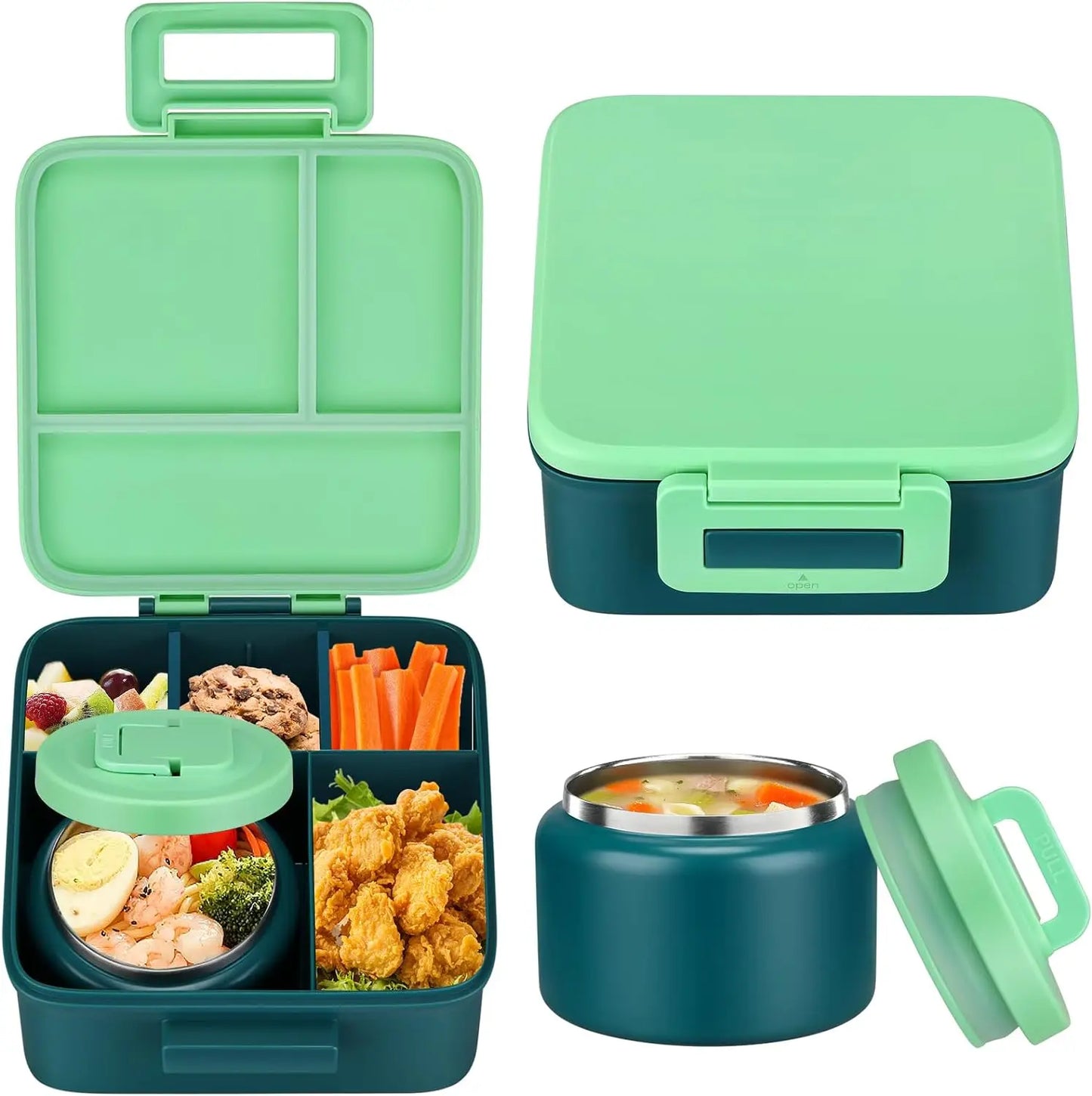 Bento Lunch Box With 8oz Stainless Steel Insulated Vaccum Food Jar
