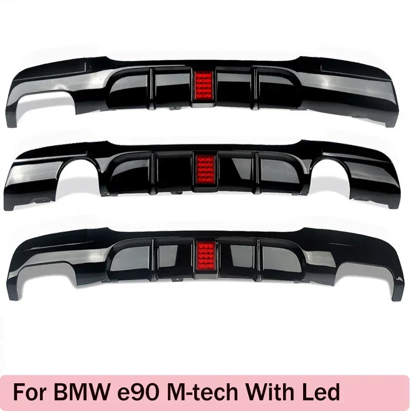 Rear Bumper Spoiler Lip  with Led for BMW  3 Series E90 318i 320i 328i 330i 335i 340i Diffuser with Brake Light 2005-2012