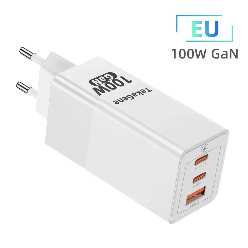 PD 100W GaN Charger USB Type C Fast Charger With Quick Charge 4.0 3.0 USB Phone Charger For iPhone 16 Pro Max Galaxy S24 Laptop