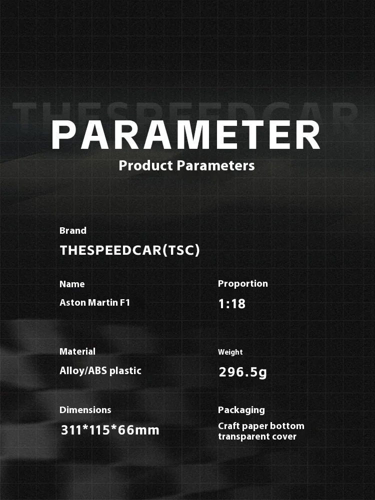 TSC 1:18 F1 Aston Martin 14 F1 /Mclaren 4 F1 Alloy Model Car