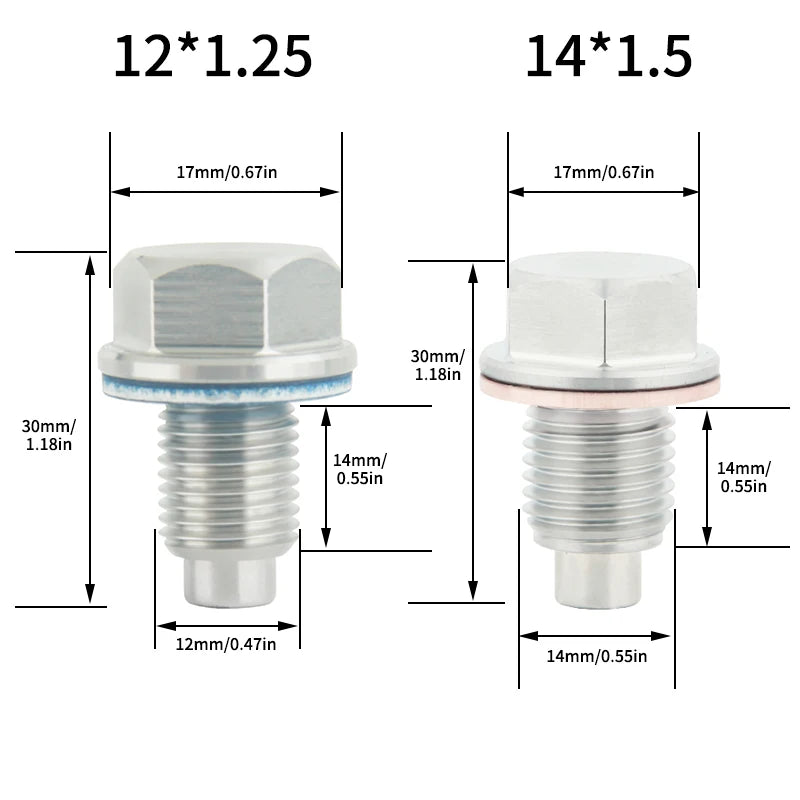 Stainless steel engine magnetic oil drain plug screw nut bolt Oil pan screw M12*1.25/M14*1.5