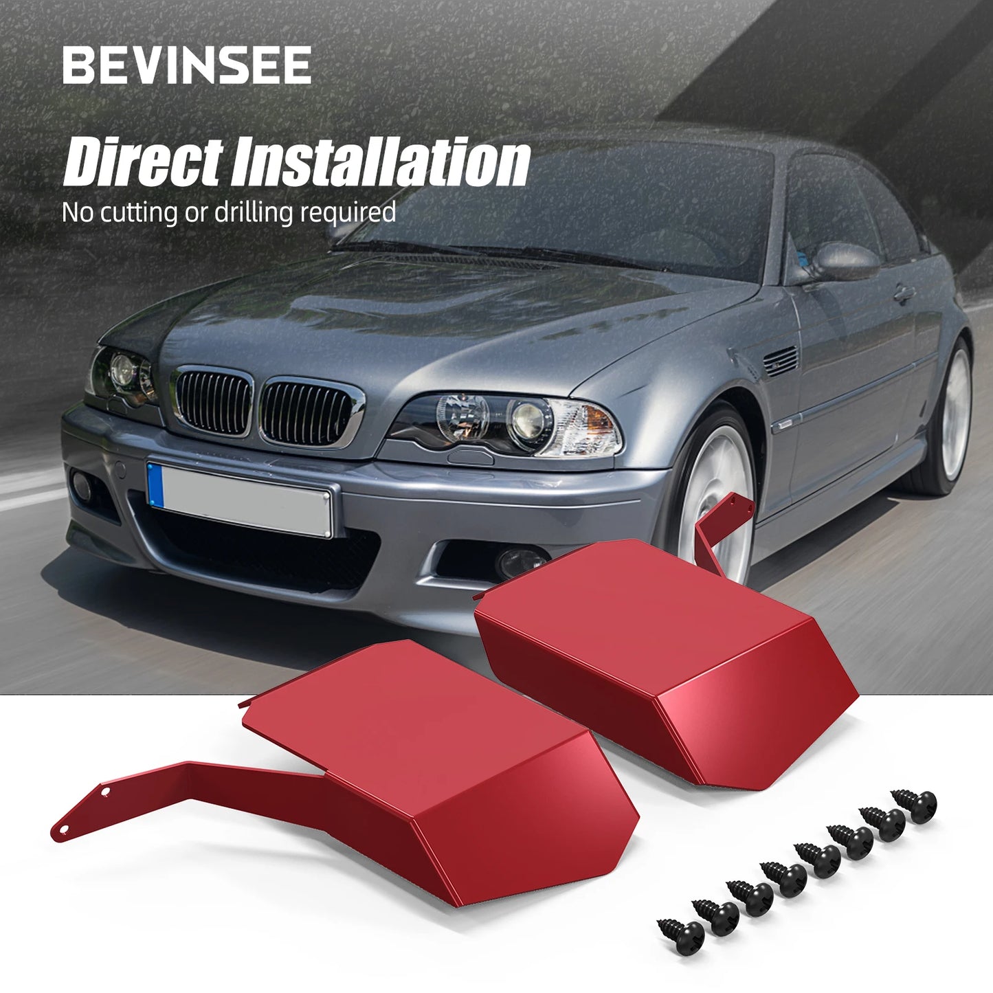 BEVINSEE Air Intake Scoops for BMW E60 E61 M5, 520d, 525d, 530d, 535d, 520i, 525i, 530i, 535i 2007-2010